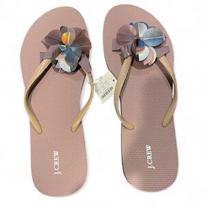 NWT J. Crew Folded Pallette Fleu Flip Flops Size 11